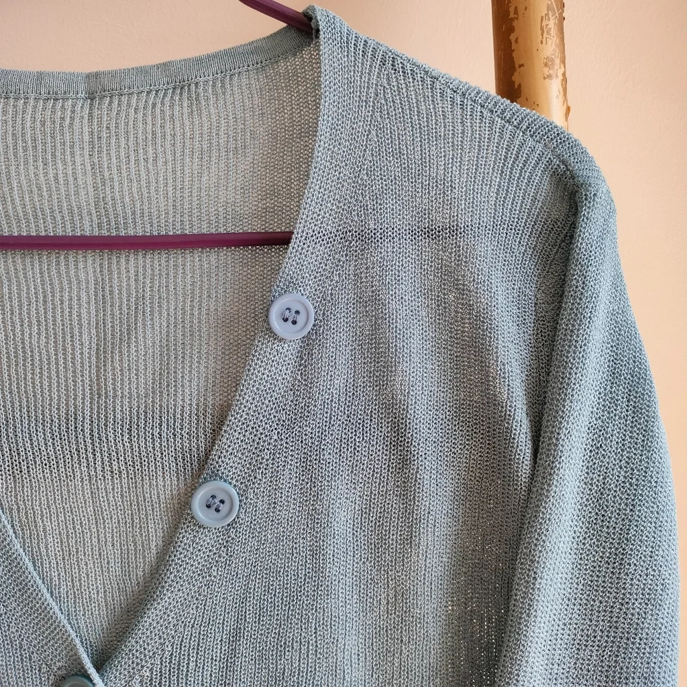 🎂 Bell Sleeve Light Blue Cardigan - Picture 4 of 15